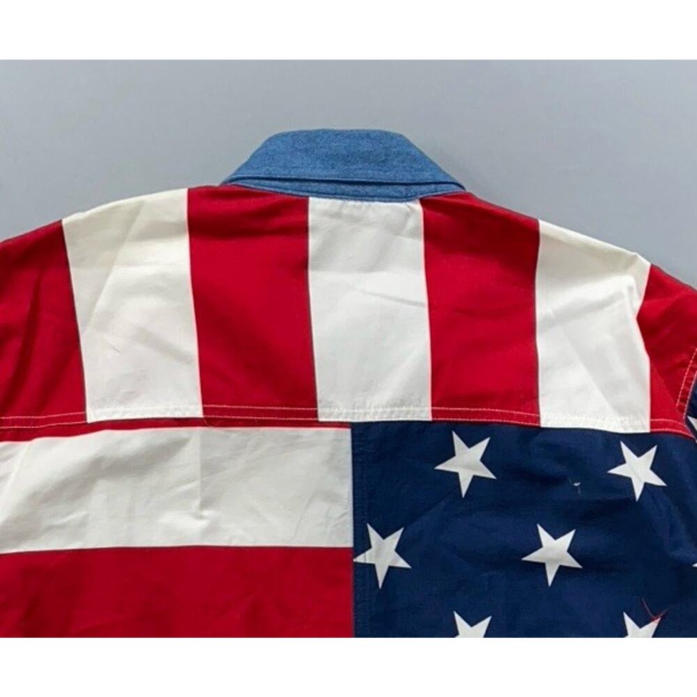 Roper Long Sleeve Button Front USA Flag Print Western Shirt. Men's Size M, EUC!! - Picture 6 of 6